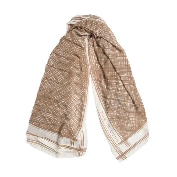 RAG & BONE Tan Multi Kaia Scarf